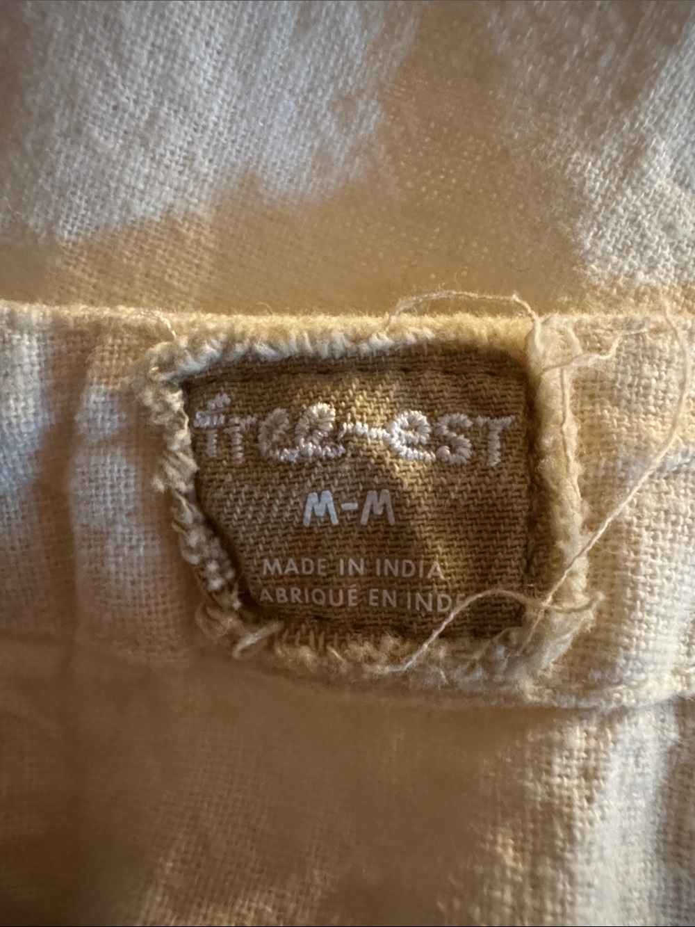 Free People free-est Full of Sunshine Cotton Linen Mini Dress M Pockets - Picture 5 of 5